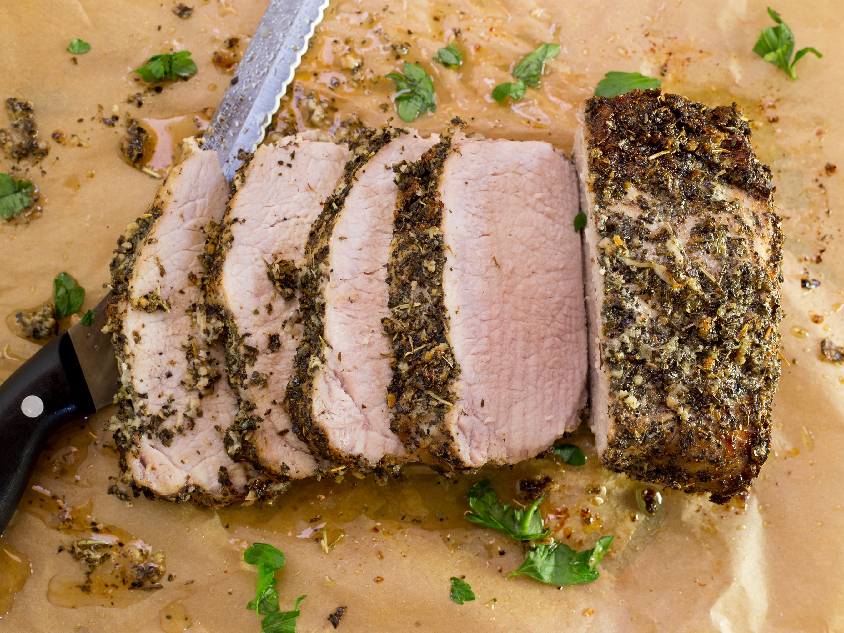 Garlic Herbed Pork Loin with Mushroom Wine Sauce Pork Recipes Pork