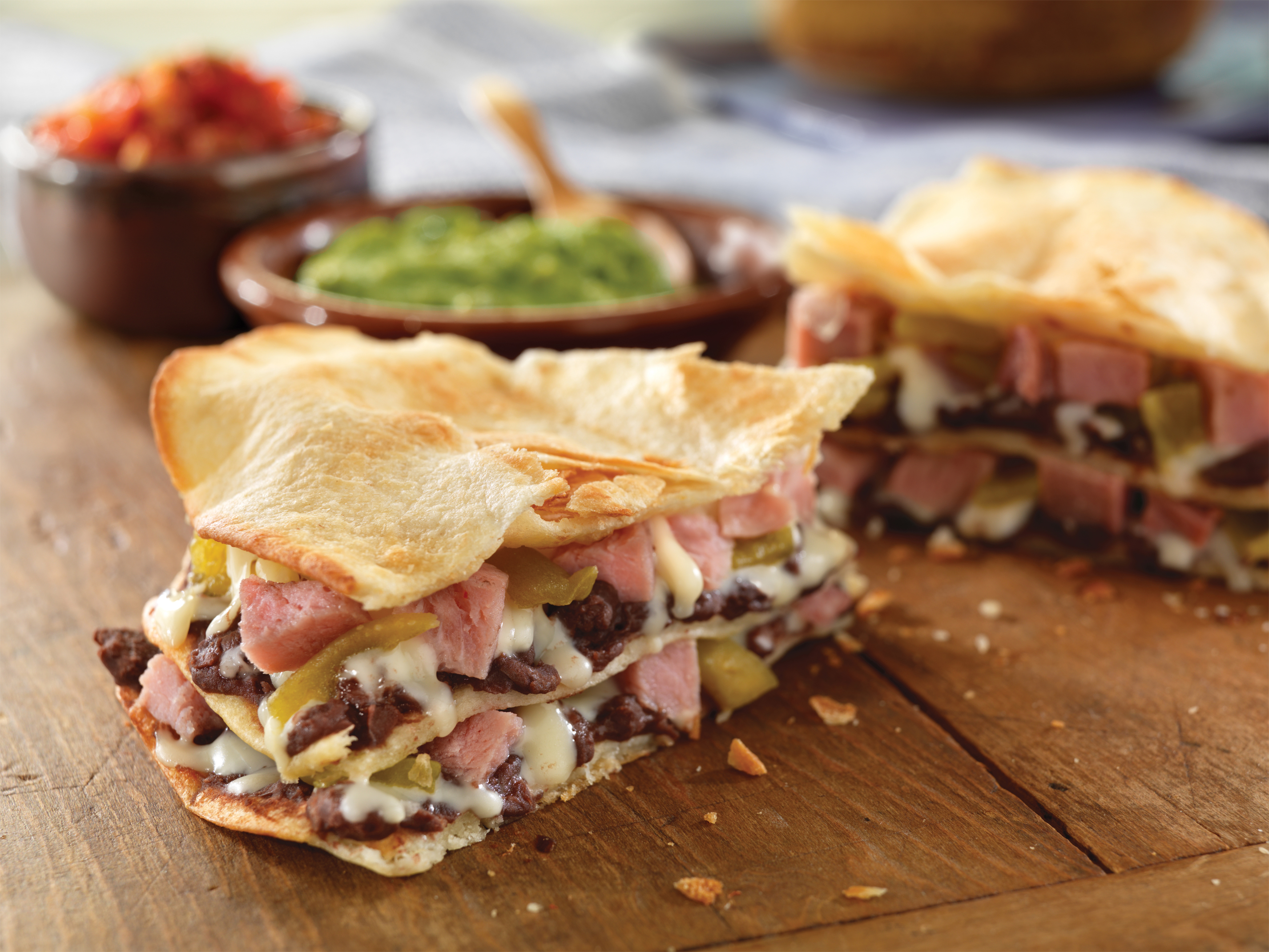 Layered Ham and Cheese Quesadillas Pork Recipes Pork Be Inspired