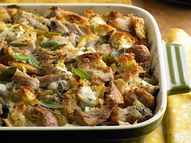 Pork Roast Strata with Green Chiles and Goat Cheese - Pork Recipes - Pork Be Inspired